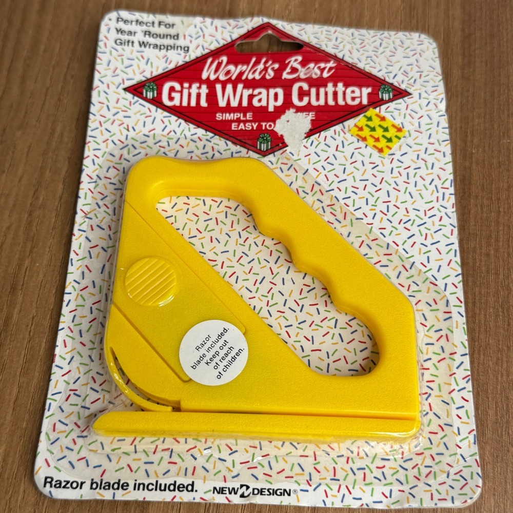 New Design Worlds Best Gift Wrap Cutter Double Edged Razor VTG‎ New